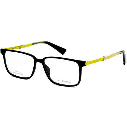 Diesel Men's Eyeglasses - Matte Black/Yellow Rectangular Shaped Frame | DL5290 002 ,