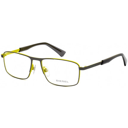 Diesel Unisex Eyeglasses - Matte Gunmetal and Yellow Rectangular Frame | DL5351 009 ,