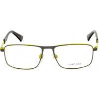 Diesel Unisex Eyeglasses - Matte Gunmetal and Yellow Rectangular Frame | DL5351 009 ,
