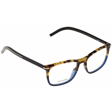 Dior Unisex Eyeglasses - Havana/Blue Acetate Rectangular Frame | BLACKTIE265 0IPR ,