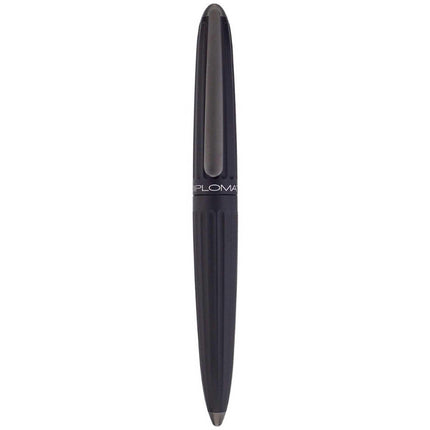 Diplomat Fountain Pen - Aero Black Glossy Aluminum with Steel Broad Nib | D40301028 ,