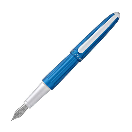 Diplomat Fountain Pen - Aero Blue Glossy Aluminum with Steel Broad Nib | D40306028 ,