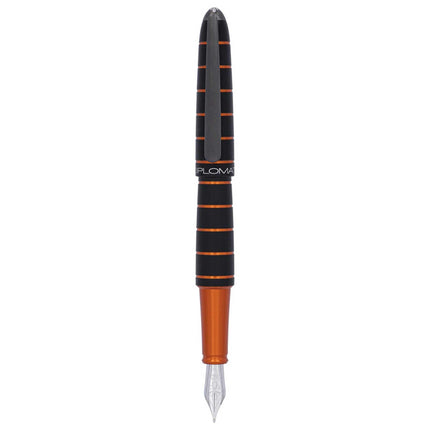 Diplomat Fountain Pen - Elox Black/Orange Aluminum, Fine | D40351023 ,