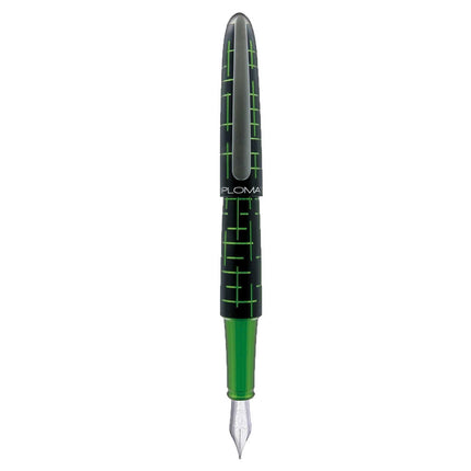 Diplomat Fountain Pen - Elox Matrix Green/Black Aluminum, Fine | D40363023 ,