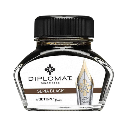 Diplomat Ink Bottle - Octopus Fountain Pen Quick Dry Sepia Black, 30ml | D41001001 ,