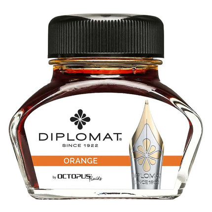 Diplomat Ink Bottle - Octopus Glass Smooth for Fountain Pen, Orange, 30ml | D41001059 ,