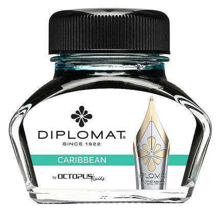 Diplomat Ink Bottle - Octopus Smooth for Fountain Pen, Caribbean, 30ml | D41001029 ,