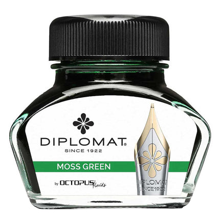 Diplomat Ink Bottle - Octopus Smooth for Fountain Pen, Moss Green, 30ml | D41001047 ,