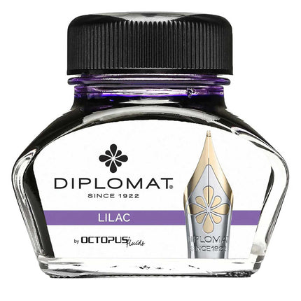 Diplomat Ink Bottle - Octopus Smooth Glass for Fountain Pen, Lilac, 30ml | D41001017 ,