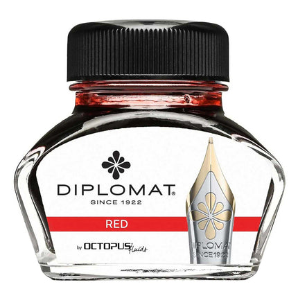 Diplomat Ink Bottle - Octopus Very Smooth for Fountain Pen, Red, 30ml | D41001005 ,