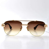 Dita Unisex Sunglasses - White Gold/Brown Aviator Frame | Grand-Evo Two DTS139-A-02-Z ,