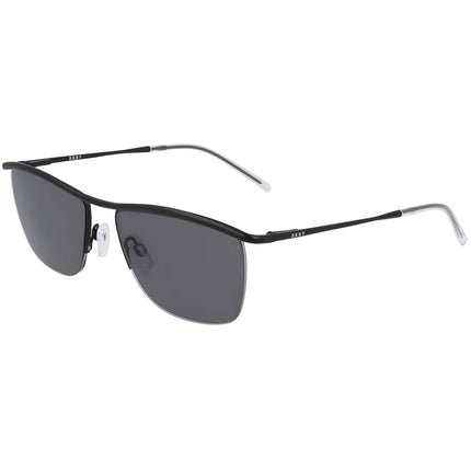 Dkny Unisex Sunglasses - Black Metal Rectangular Frame Grey Lens | DKNY DK108S 001 ,