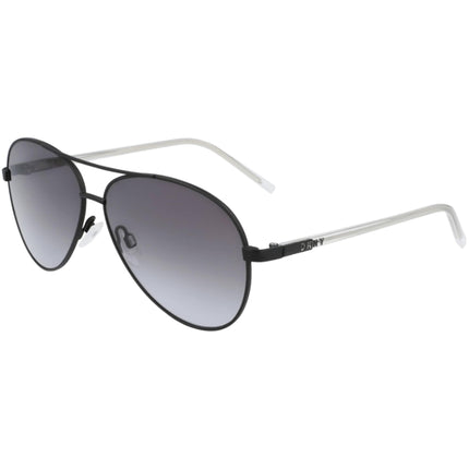 Dkny Women's Sunglasses - Black Metal Full Rim Pilot Frame Grey Lens | DKNY DK304S 001 ,