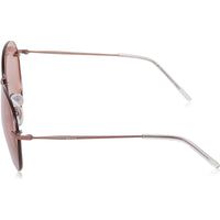 Dkny Women's Sunglasses - Mauve Metal Half Rim Round Frame Pink Lens | DKNY DK101S 608 ,