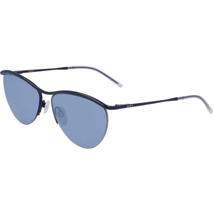 Dkny Women's Sunglasses - Navy Metal Half Rim Oval Frame Blue Lens | DKNY DK107S 415 ,