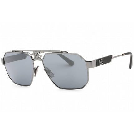 Dolce & Gabbana Men's Sunglasses - Light Grey Mirrored Black Lens | 0DG2294 04/6G ,