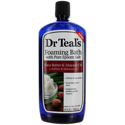 Dr. Teal's Unisex Foaming Bubble Bath - Nourishing Shea Butter and Almond Oil, 34 oz ,