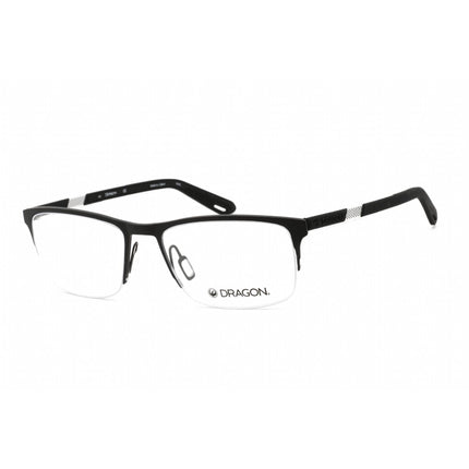 Dragon Men's Eyeglasses - Clear Lens Matte Black Metal Rectangular Frame | DR5008 002 ,