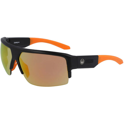 Dragon Men's Sunglasses - Matte Black and Orange Plastic Frame | DR RIDGE X LL 022 ,