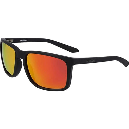 Dragon Men's Sunglasses - Matte Black Plastic Rectangular Frame | DR RUNE ION 4 ,