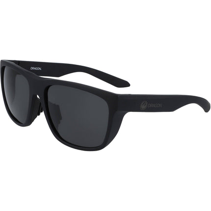 Dragon Men's Sunglasses - Matte Black Plastic Wraparound Frame Grey Lens | DR AERIAL 2 ,