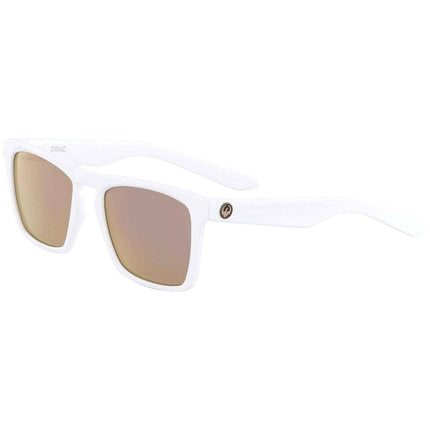 Dragon Men's Sunglasses - Matte White Square Frame Rose Gold Lens | DR DRAC ION 102 ,