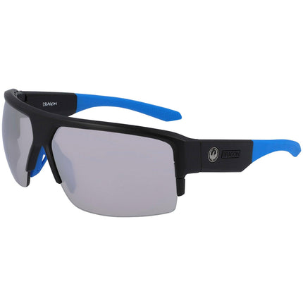 Dragon Men's Sunglasses - Silver Ion Lens Black and Blue Frame | DR RIDGE X LL 002 ,