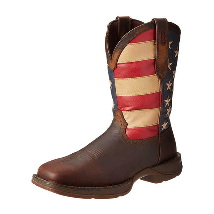 Durango Men's Western Boot - Rebel Brown and Union Flag Patriotic | DB5554 ,