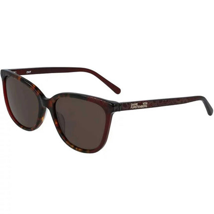 Dvf Women's Sunglasses - Burgundy Tort Plastic Cat Eye Frame | DVF DVF680S GLENDA 615 ,