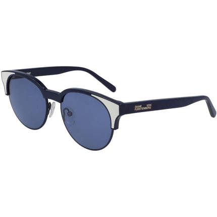 Dvf Women's Sunglasses - Navy Plastic Cat Eye Frame Blue Lens | DVF DVF854S JOHANA 414 ,