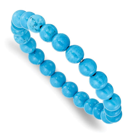 Dyed Howlite Turquoise Color Stretch Bracelet ,