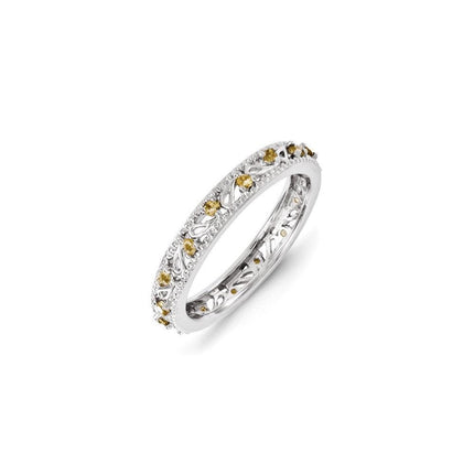 Sterling Silver Stackable Expressions Citrine Ring ,