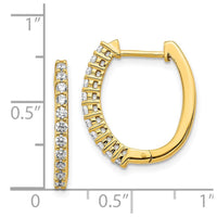 14k Diamond Hinged Hoop Earrings ,