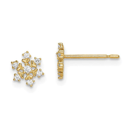 Madi K Kid's 14k CZ Snowflake Post Earrings ,