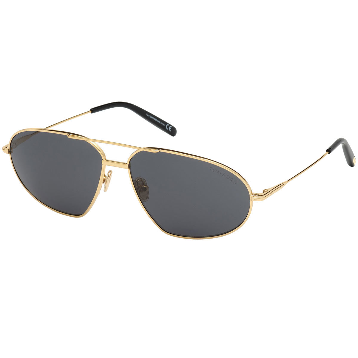 Tom Ford Men's Sunglasses - Bradford Smoke Lens Shiny Gold Frame
