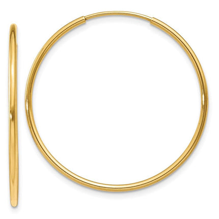 14k 1.25mm Endless Hoop Earring ,