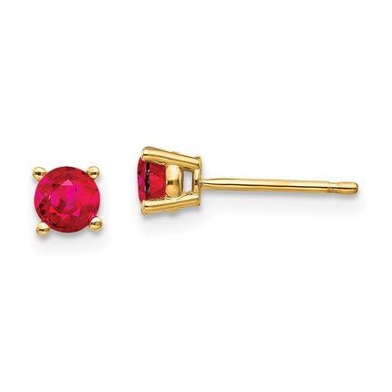 14k Ruby Post Earrings ,
