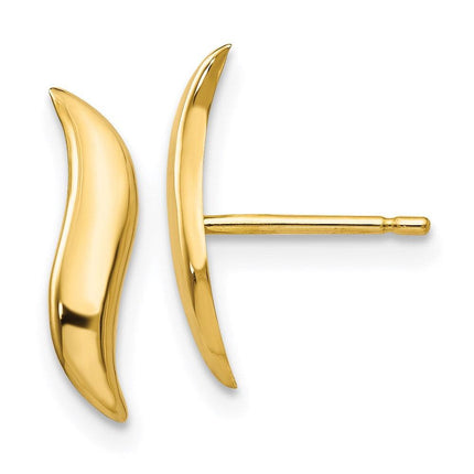 14k Polished Fancy Post Earrings ,