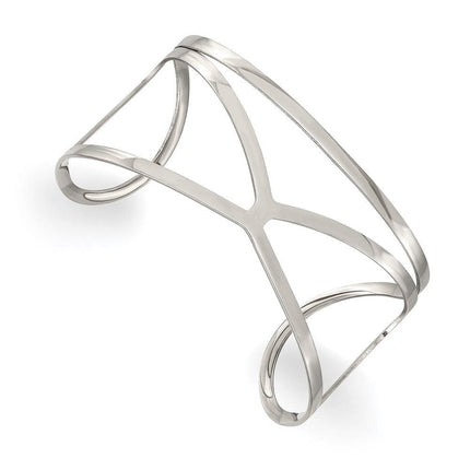 Stainless Steel Polished Cuff Bangle ,