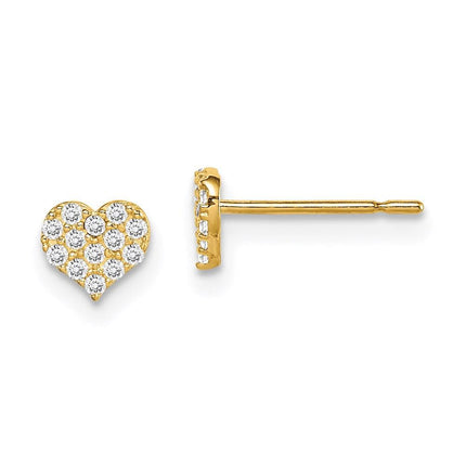 Madi K Kid's 14k CZ Heart Post Earrings ,