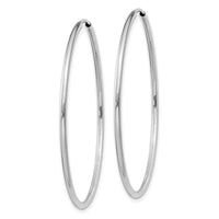 14k White Gold 1.5mm Polished Endless Hoop Earrings ,