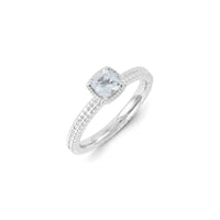 Sterling Silver Stackable Expressions Aquamarine Ring ,