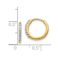 14K Diamond Hinged Hoop Earrings ,
