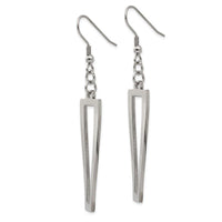 Stainless Steel Polished Twisted Shepherd Hook Earrings ,