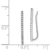 14k White Gold Diamond Fancy Earrings ,