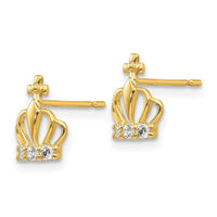 Madi K Kid's 14k CZ Crown Post Earrings ,