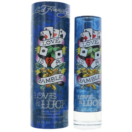 Ed Hardy Love & Luck by Christian Audigier, 3.4 oz Eau De Toilette Spray for Men ,