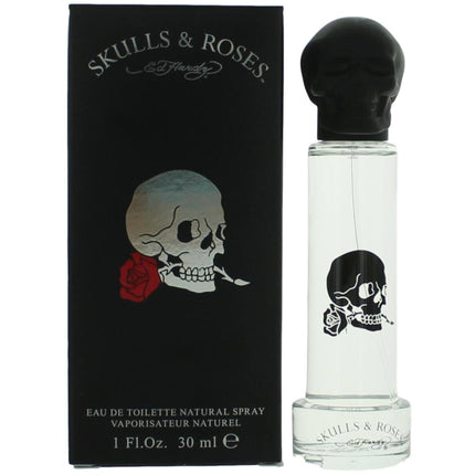 Ed Hardy Men's Eau De Toilette Spray - Skulls and Roses Authentic Fragrance, 1 oz ,