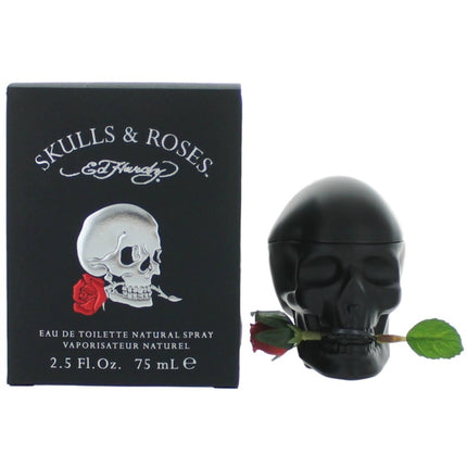 Ed Hardy Men's Eau De Toilette Spray - Skulls and Roses Authentic Fragrance, 2.5oz ,