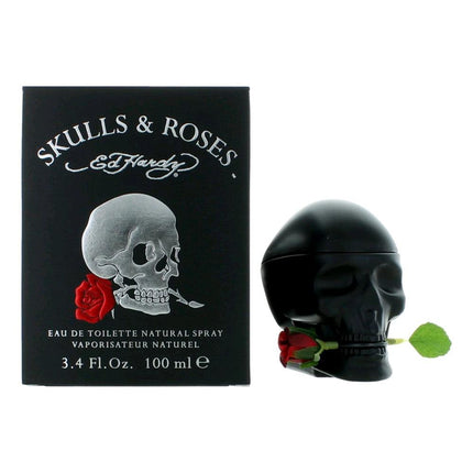 Ed Hardy Skulls & Roses by Ed Hardy, 3.4 oz Eau De Toilette Spray for Men ,